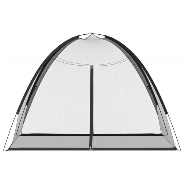 vidaXL Mongoolia s&auml;&auml;sev&otilde;rk ustega, 220 v&otilde;rk must 200x150x140 cm