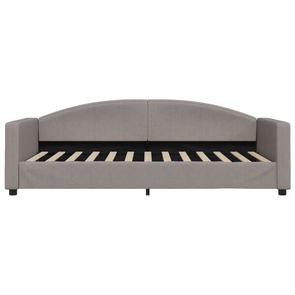 vidaXL diivanvoodi madratsiga, pruunikashall, 90x200 cm, kangas