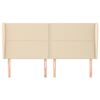 vidaXL voodipeats servadega, kreemjas, 183x23x118/128 cm, kangas