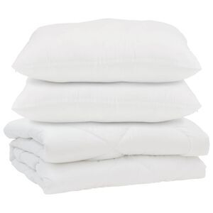 vidaXL Suletekk padjaga 3 pcs Valge Mikrofiiber