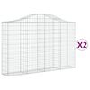 vidaXL kaarekujulised gabioonkorvid 2 tk, 200x30x120/140 cm, raud