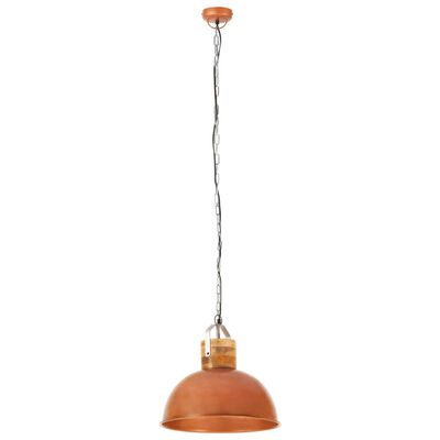 vidaXL tööstuslik laelamp, vask, ümmargune, 42 cm E27, mangopuit
