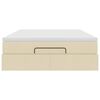 vidaXL ottomani voodi madratsiga, kreemjas, 140x190cm, kangas