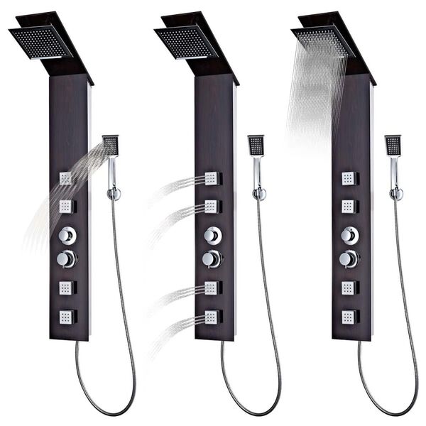 vidaXLi dušipaneeli süsteem, klaasist, pruun