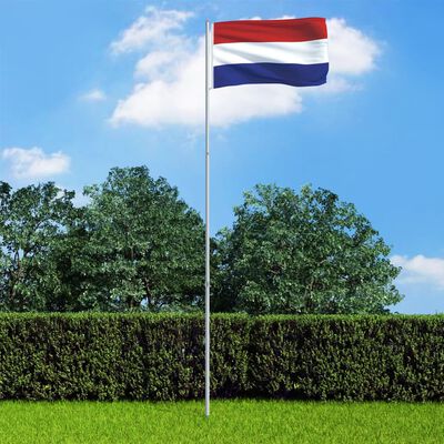 vidaXL Hollandi lipp ja lipumast, alumiinium, 4 m