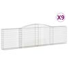vidaXL kaarekujulised gabioonkorvid 9 tk, 400x30x100/120 cm, raud