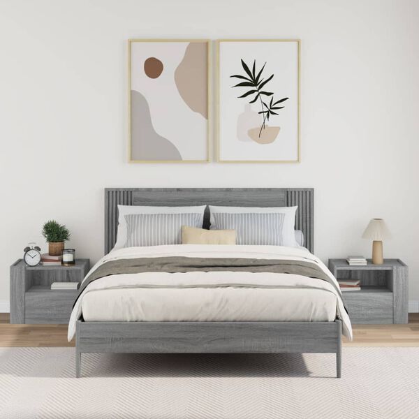 vidaXL seinale kinnitatavad &ouml;&ouml;kapid 2 tk, hall Sonoma tamm, 45x30x35cm