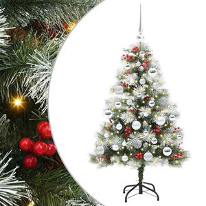 vidaXL Tehisj&otilde;ulupuu Roheline ja valge 120 cm PVC, metall ja plastik