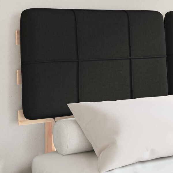 vidaXL Voodiraam Pehme Peatoega peaga Must 160 x 200 cm Tahke m&auml;nd