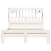 vidaXL riiuliga voodiraam ilma madratsita, valge, 140x200cm, m&auml;nnipuit