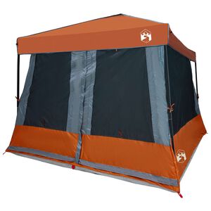 vidaXL Telgikomplekt katusega 2 pcs Hall ja oranž Taffeta ja kangas