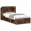vidaXL Voodiraam ladustamisega Suitsutatud tamm 90 x 200 cm Tehispuit