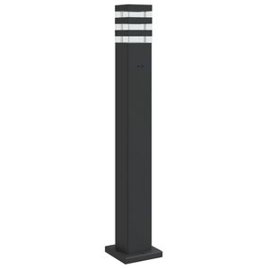 vidaXL pistikupesaga aia lambipost, must, 80 cm, alumiinium