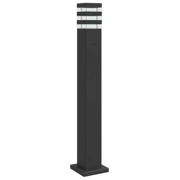 vidaXL pistikupesaga aia lambipost, must, 80 cm, alumiinium