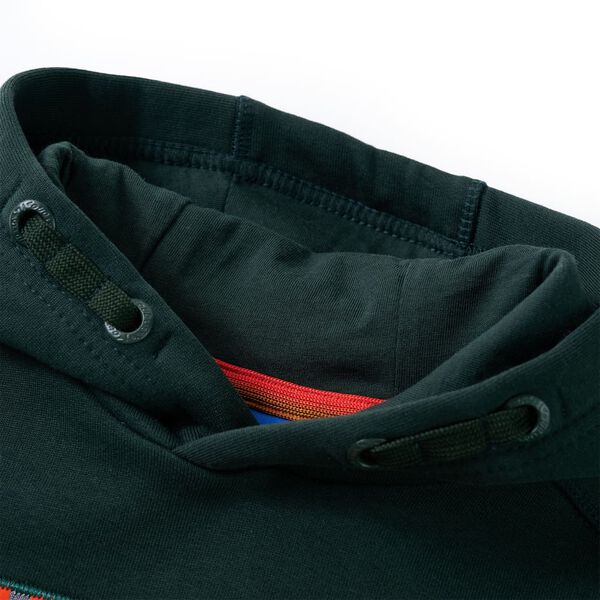 Laste kapuutsiga dressipluus, tumeroheline, 104