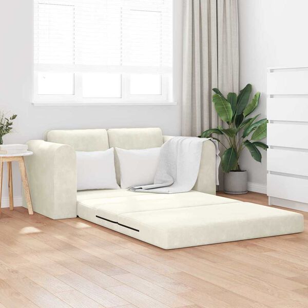 vidaXL Diivanvoodi 60cm cream Samet