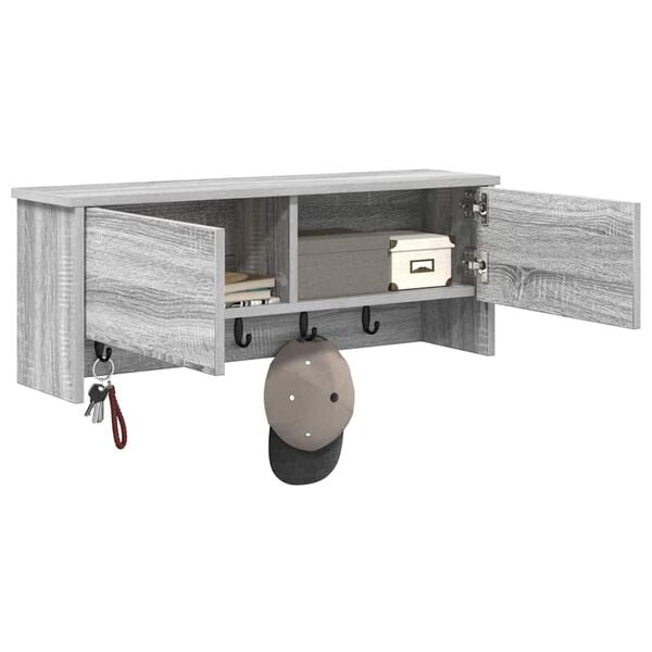 vidaXL Seinale kinnitatav riidepuu uksega Hall Sonoma 80 x 20 x 30 cm