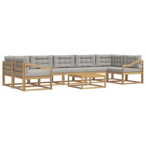 vidaXL V&auml;li diivanikomplekt padjaga 6 pcs Valge ja helehall
