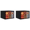 vidaXL Seinale kinnitatav &ouml;&ouml;kapp ESSEN 2 tk Must tamm 36 x 33 x 25 cm