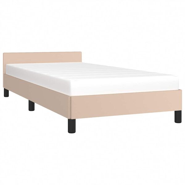 vidaXL voodiraam peatsiga ilma madratsita Cappuccino 90x190 cm