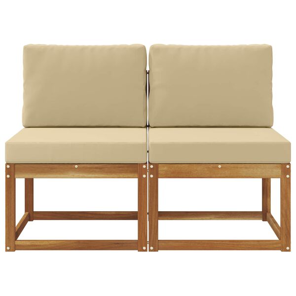 vidaXL 2 T&uuml;kk V&auml;ljas Keskmine Diivan Tugev akatsiapuu Neutraalne