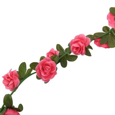 vidaXL kunstlilledega pärjad 6 tk, punane roosa, 240 cm