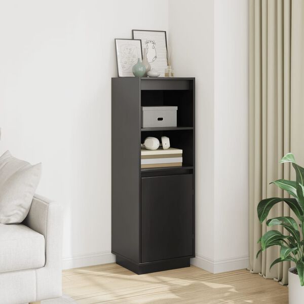 vidaXL puhvetkapp, must, 37x34x110 cm, toekas männipuit