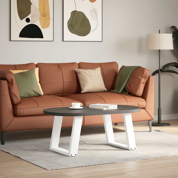 vidaXL kohvilaua jalad U-kujulised 2 tk valged 50 x (42-43) cm terasest