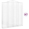 vidaXL kaarekujulised gabioonkorvid 7 tk, 200x30x220/240 cm, raud