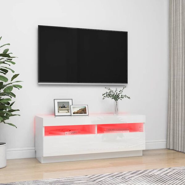 vidaXL telerialus LED-tuledega, k&otilde;rgl&auml;ikega valge, 100x35x40 cm