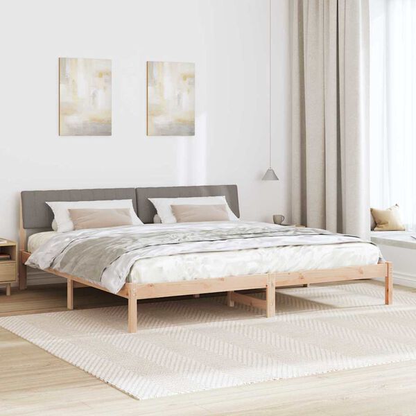 vidaXL Beti raam peaga Pruun ja taupe 160 x 200 cm M&auml;nnipuit
