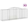 vidaXL kaarekujulised gabioonkorvid 3 tk, 300x50x100/120 cm, raud