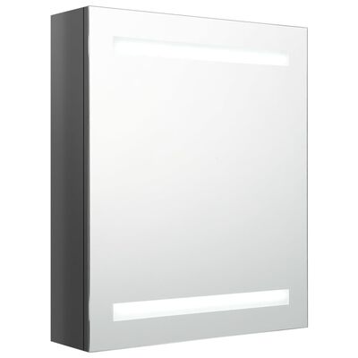 vidaXL LED vannitoa peegelkapp, säravhall, 50 x 14 x 60 cm