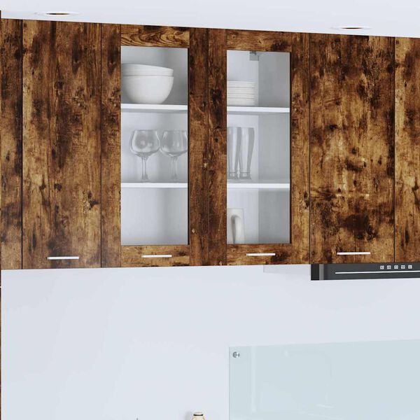 vidaXL Seinakapp uksega Suitsetatud tamm 80 x 31 x 80 cm Tehispuit