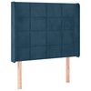 vidaXL voodipeats servadega, tumesinine, 93x16x118/128 cm, samet