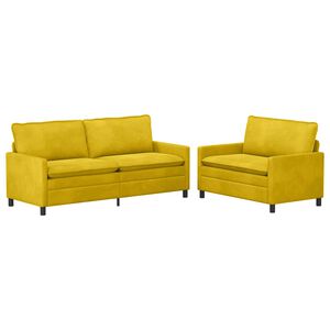 vidaXL Diivanikomplekt 2 pcs Kollane Samet