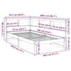 vidaXL riiuliga voodi ilma madratsita, vahapruun, 75x190 cm, männipuit