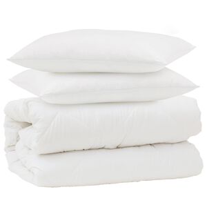 vidaXL Teki komplekt padjaga 3 pcs Valge Mikrofiber ja allahindlused