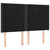 vidaXL voodipeats servadega, must, 147x16x118/128 cm, samet