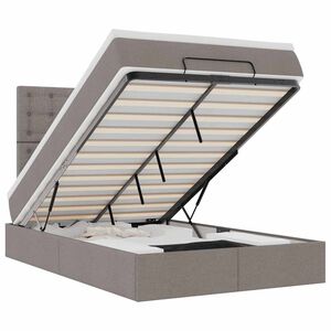 vidaXL Ottomani voodi madratsi ja LED, pruunikashall, 120x190cm kangas