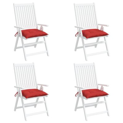 vidaXL tooli istmepadjad 4 tk, punane, 40 x 40 x 7 cm kangas