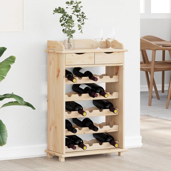 vidaXL Veepudeli Riiul Pruun 90 x 60 x 30 cm Kindel männipuit