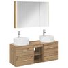 vidaXL Vannitoa m&ouml;&ouml;bleset 4 pcs Artisan tamm Tehispuit ja klaas