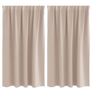 vidaXL Kardinad r&otilde;ngastega 2 pcs Pruunikashall 140 x 140 cm Pol&uuml;ester
