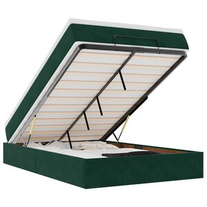 vidaXL Ottomani voodi madratsiga, tumeroheline, 120x190 cm, samet