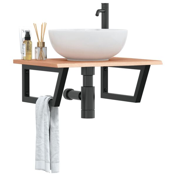 vidaXL seinale kinnitatav valamuriiul, teras ja tammepuit