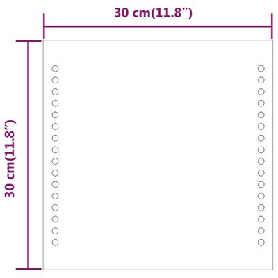 vidaXL LED-vannitoapeegel, 30x30 cm
