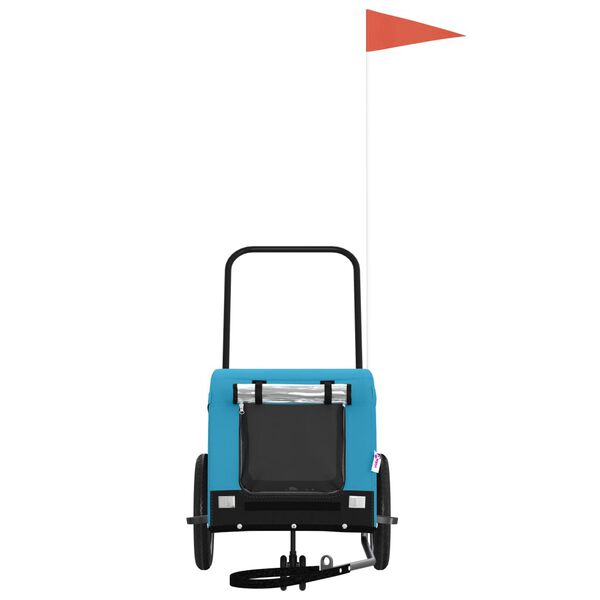 vidaXL lemmiklooma ratta järelkäru, sinine ja must, oxford kangas/raud