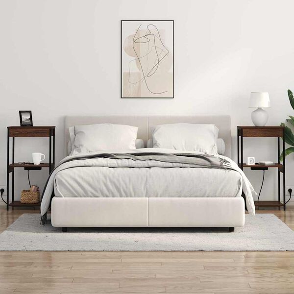 vidaXL &Ouml;&ouml;lambi kapp riiuliga Pruun tamme 41 x 31 x 76 cm Tehispuit