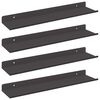 vidaXL Ujuv riiul Seinale kinnitatav 4 pcs Must 40 x 9 x 2,5 cm Teras